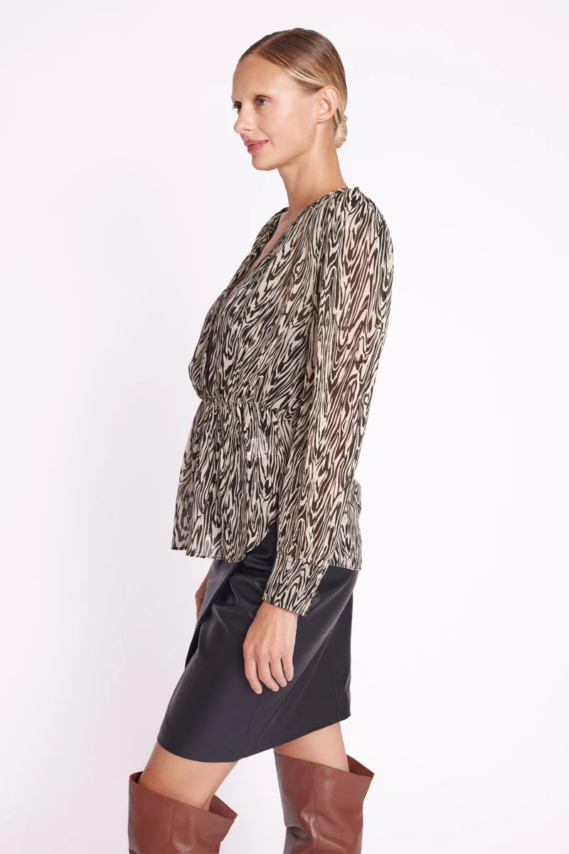 Top Croise Devant - Print Fauve - Image 3