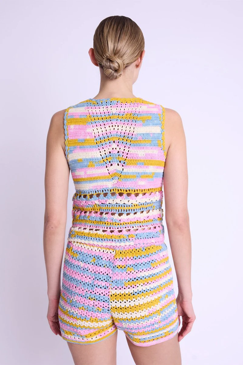 Debardeur Col Rd Crochet - Babyblue - Image 2