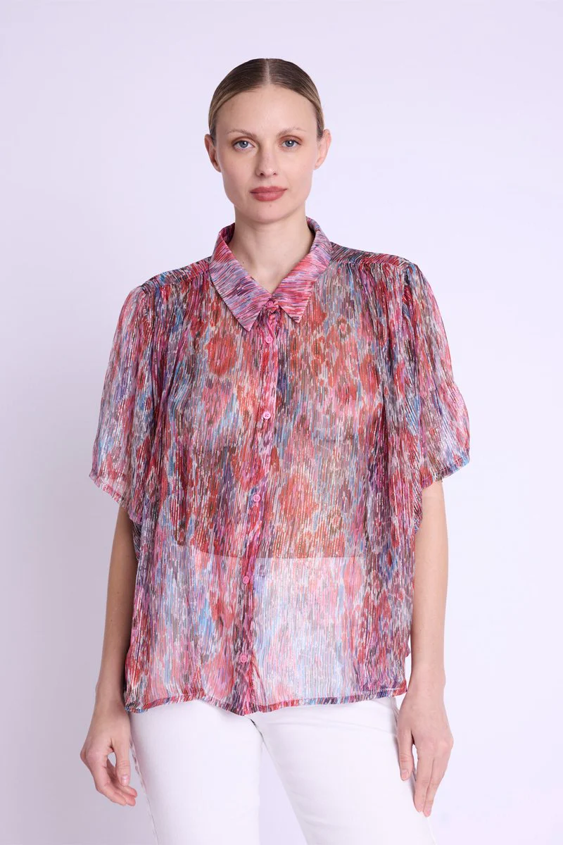 Chemise Manche Courte Oversize - Multicolurexprint - Image 3