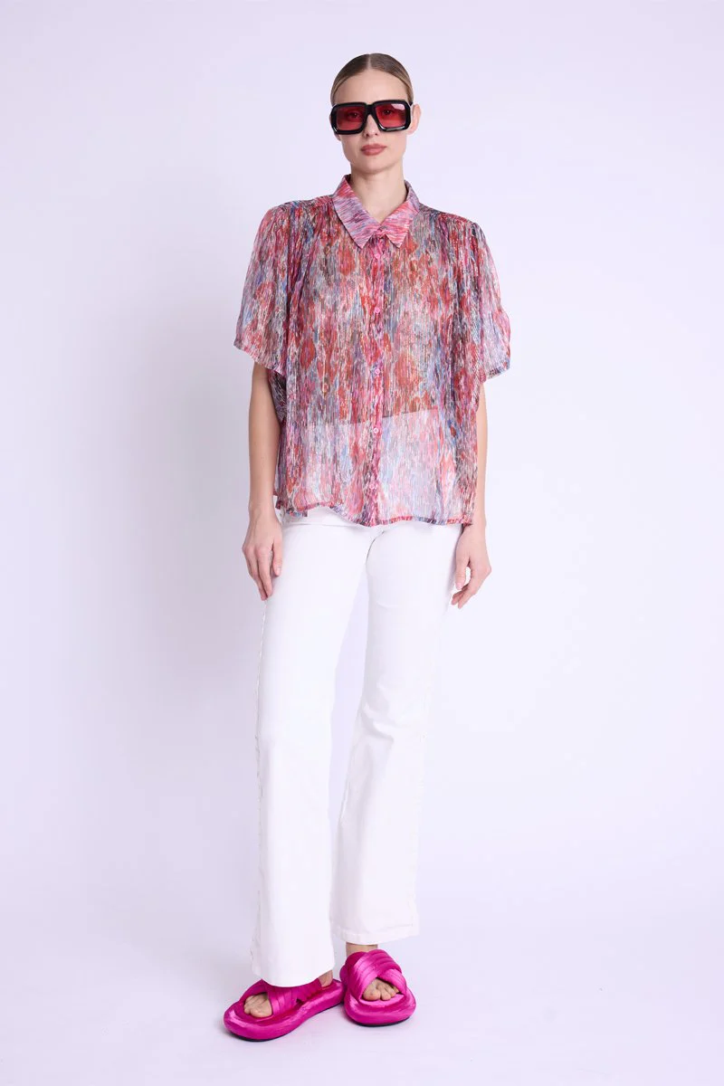 Chemise Manche Courte Oversize - Multicolurexprint - Image 4