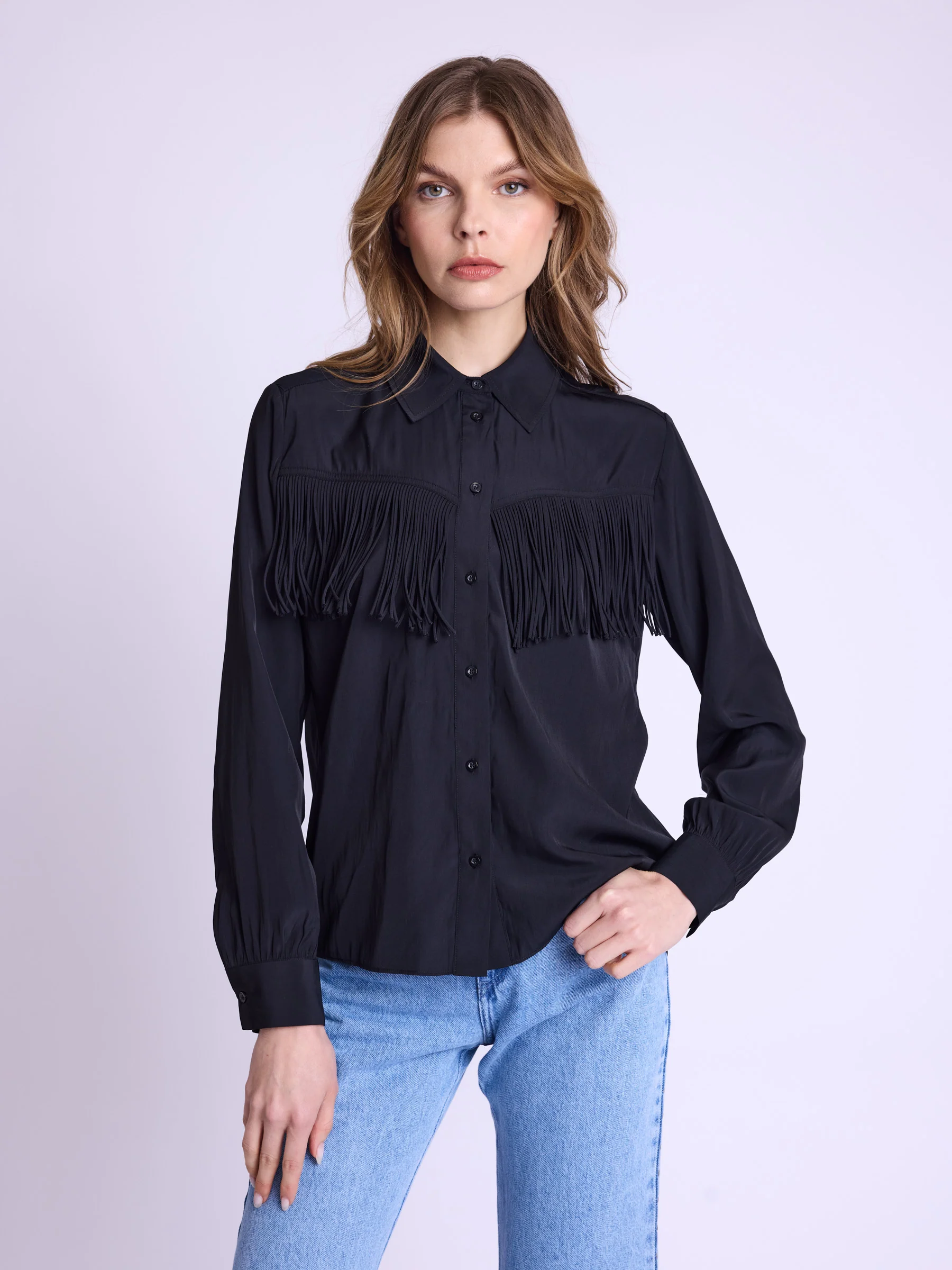 Chemise Avec Franges - Black - Image 2