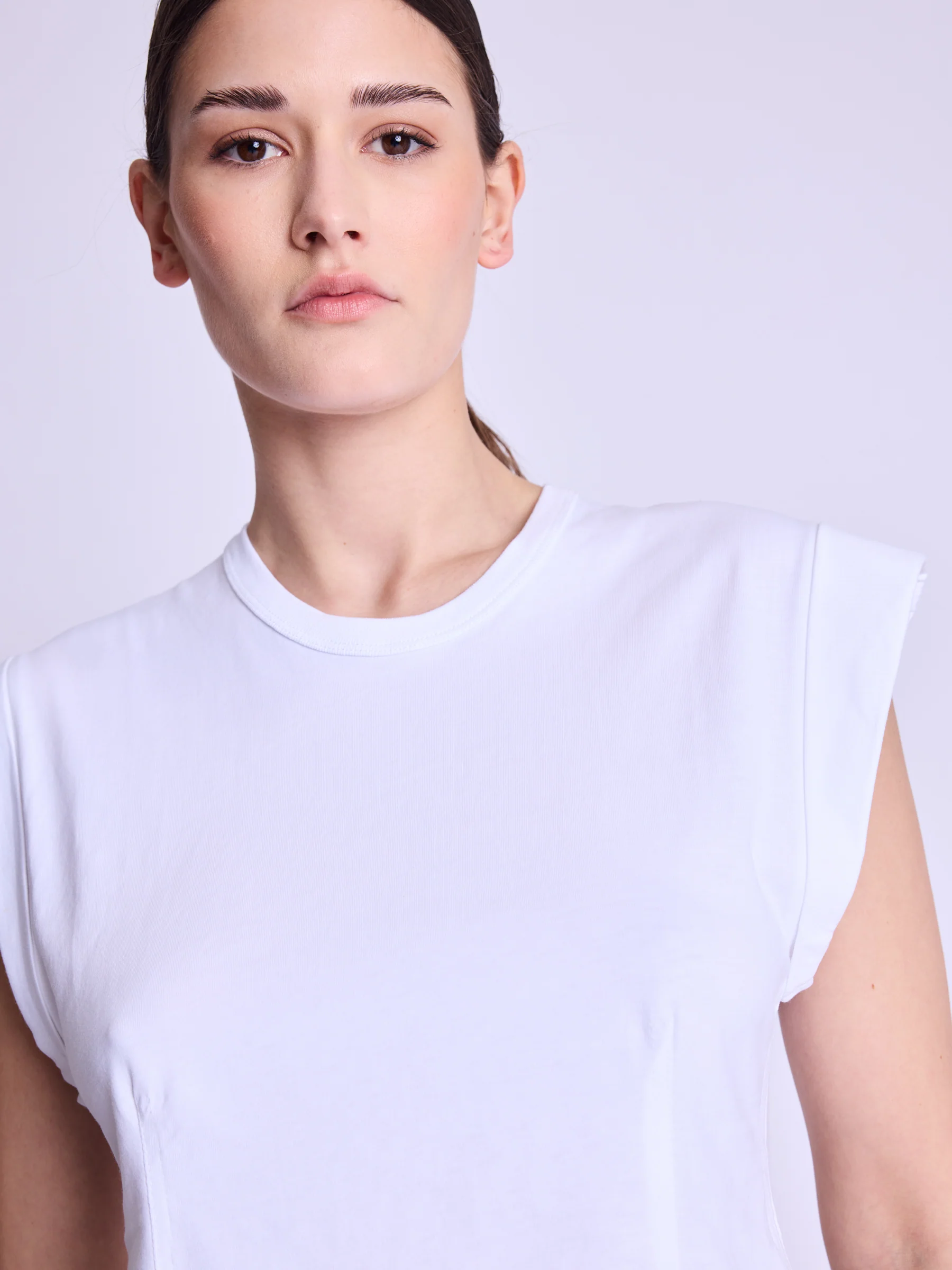 Tshirt Col Rond Corset - White - Image 3