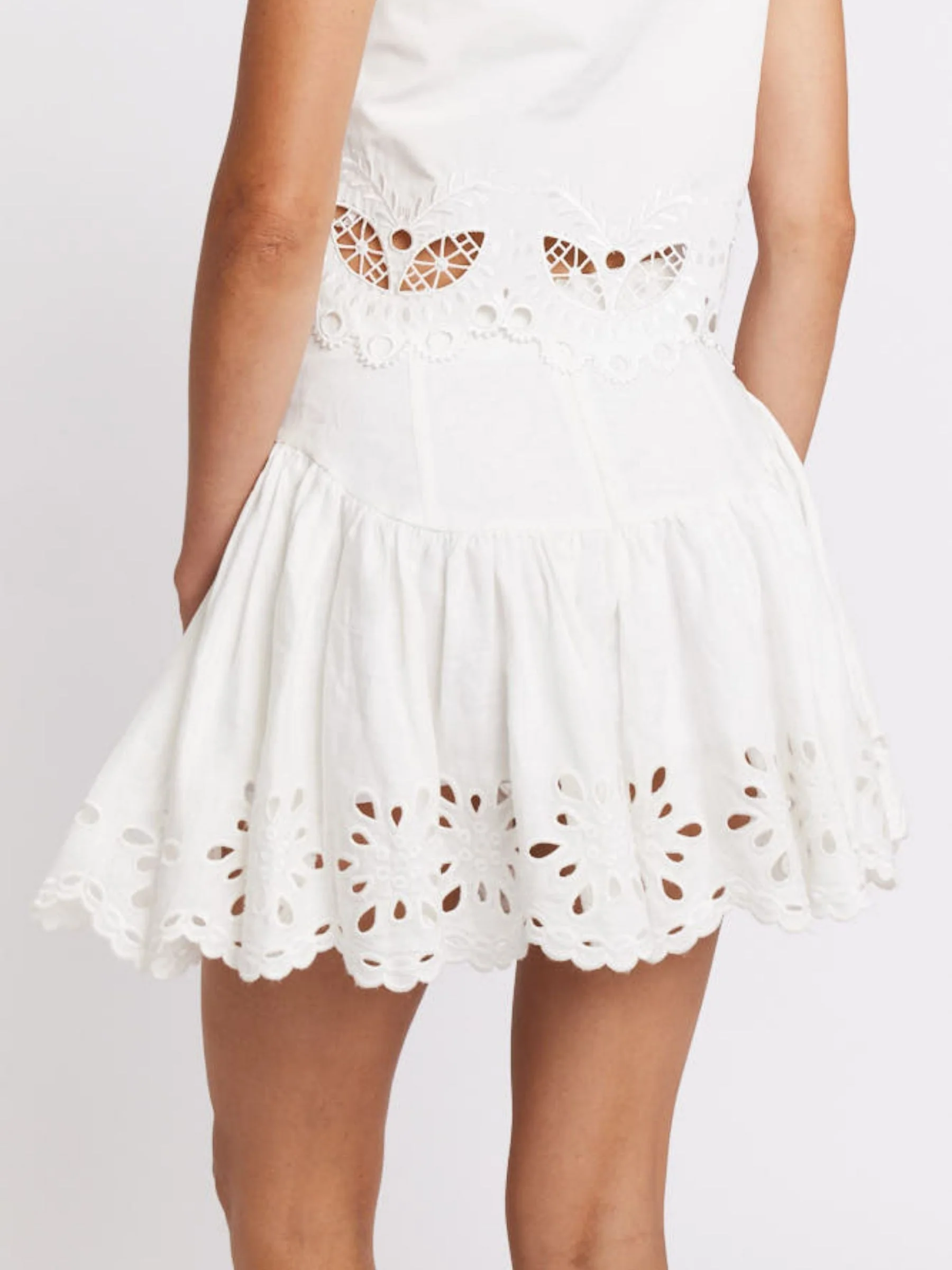Jupe Courte Bas Brode - White - Image 12