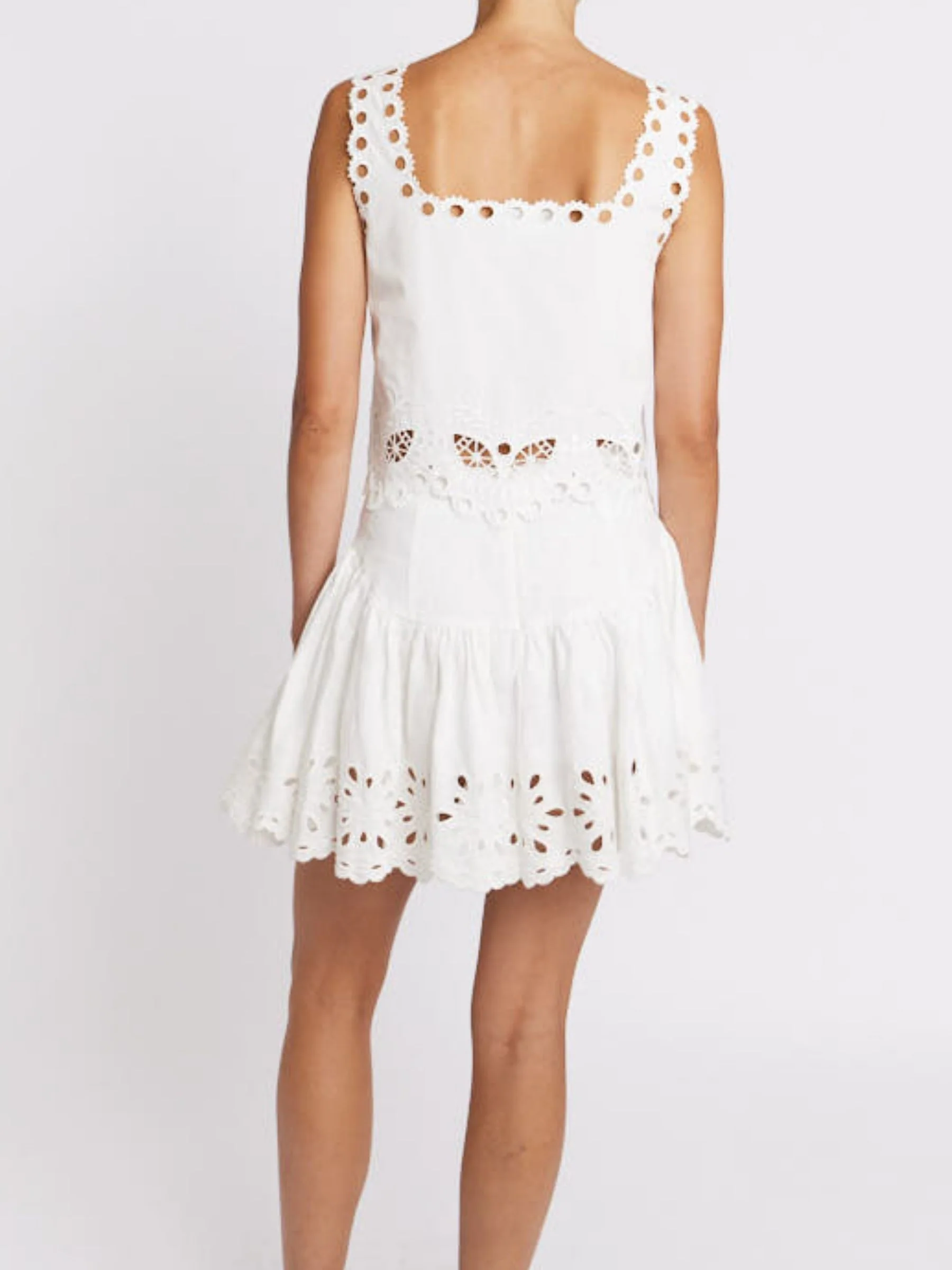 Jupe Courte Bas Brode - White - Image 13
