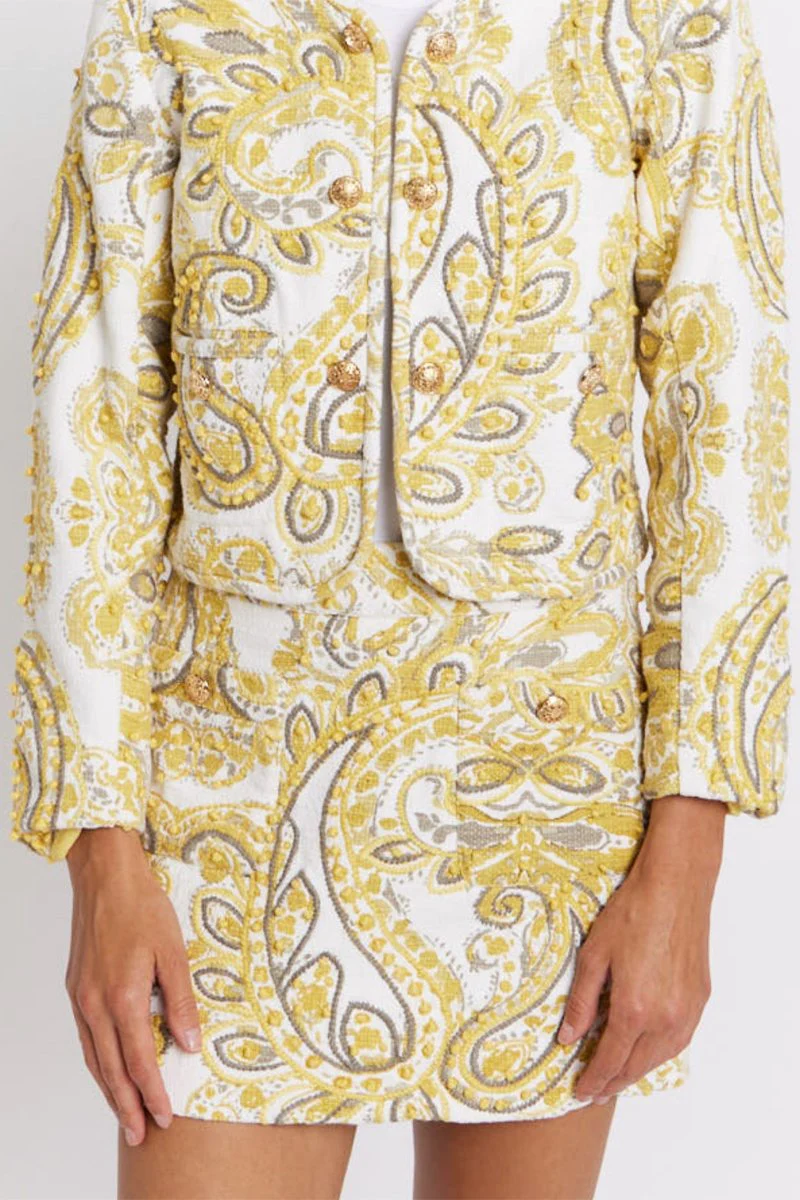 Mini Jupe En Jacquard - Yellowjacquard - Image 3