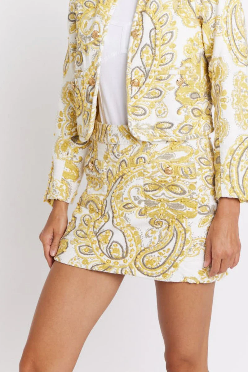 Mini Jupe En Jacquard - Yellowjacquard - Image 4