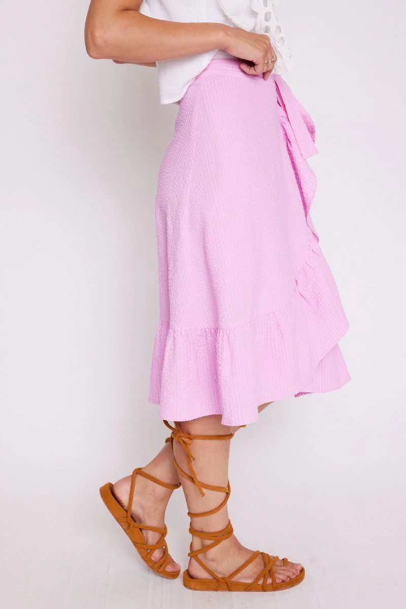 Jupe Mi Longue Nœud Ceinture - Pinkbonbon - Image 3