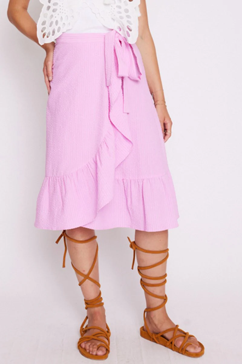 Jupe Mi Longue Nœud Ceinture - Pinkbonbon - Image 4