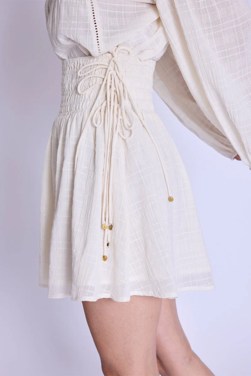 Jupe Courte Smock - Offwhite - Image 2