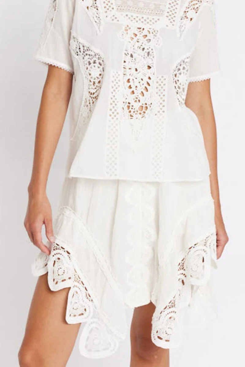 Jupe Avec Bas Macrame Cœur - Offwhite - Image 2