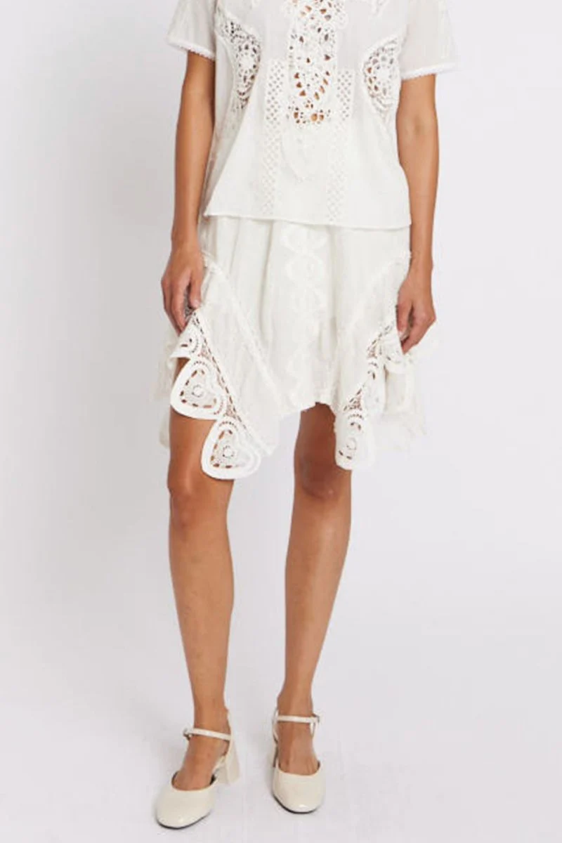 Jupe Avec Bas Macrame Cœur - Offwhite - Image 3