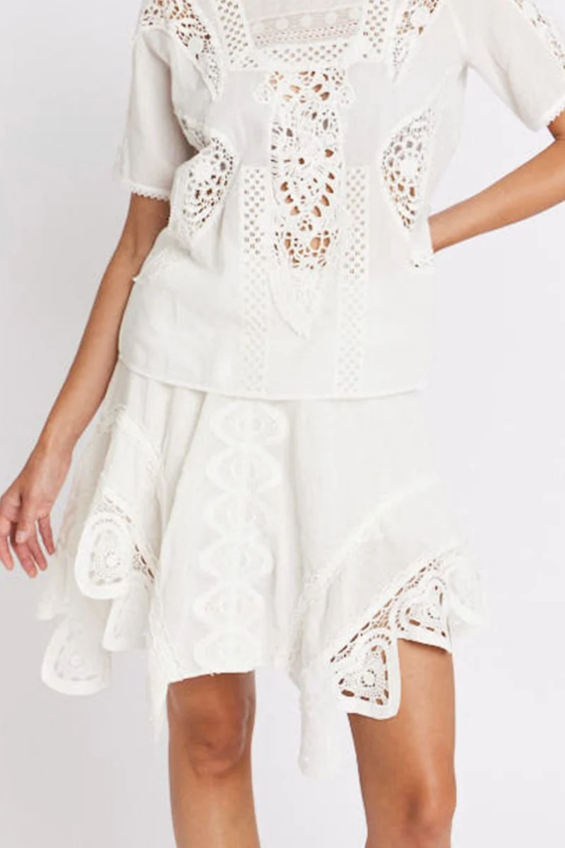 Jupe Avec Bas Macrame Cœur - Offwhite - Image 4