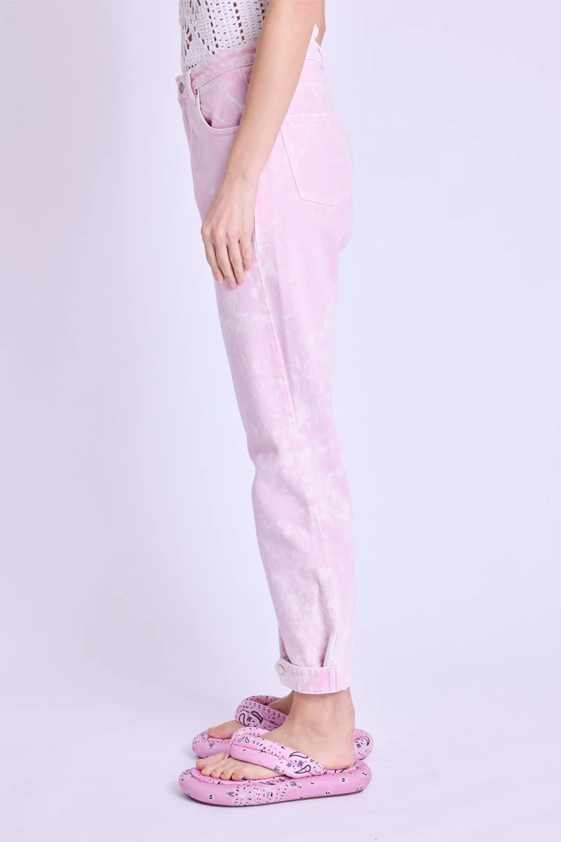 Jean Reglable Vers Le Bas - Pink - Image 3