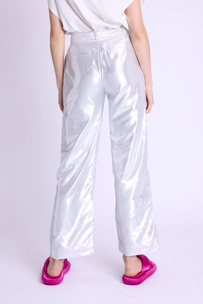 Pantalon Droit Rose Metalise - Silvermetal - Image 2