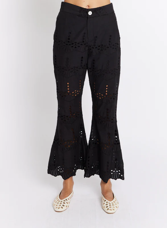 Pantalon Broderie Anglaise - Black - Image 3
