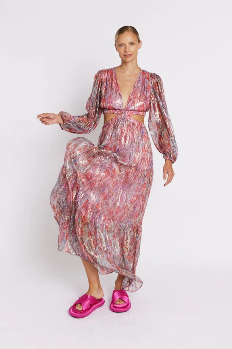 Robe Longue Imp Et Lurex - Multicolurexprint - Image 2