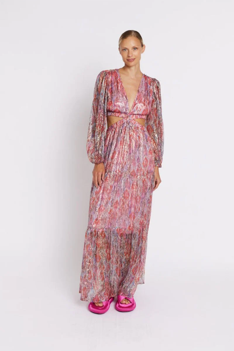 Robe Longue Imp Et Lurex - Multicolurexprint - Image 3