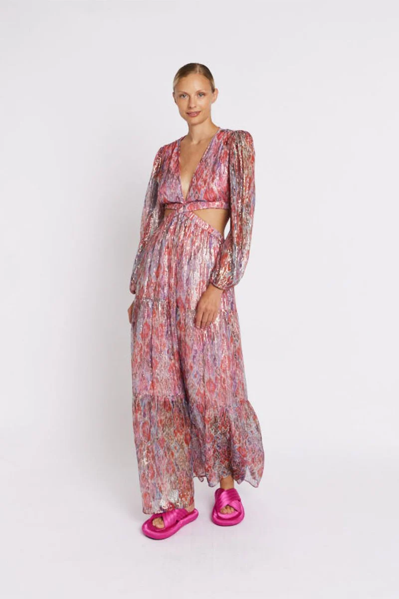 Robe Longue Imp Et Lurex - Multicolurexprint - Image 4