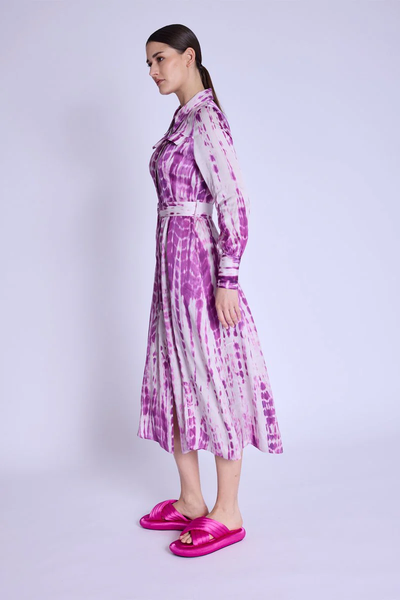 Robe Longue Ceinture Taille - Mosaicpurple - Image 3