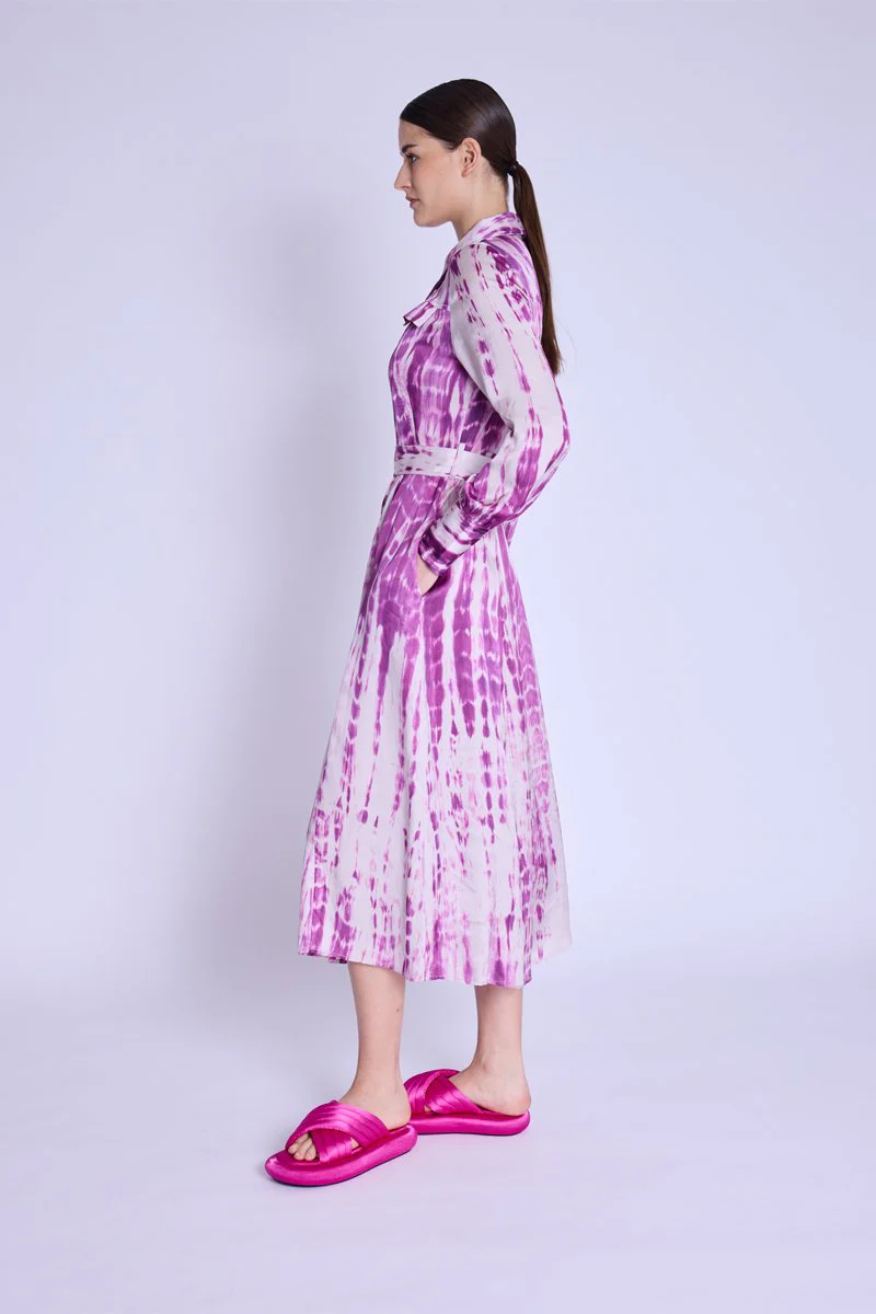 Robe Longue Ceinture Taille - Mosaicpurple - Image 4