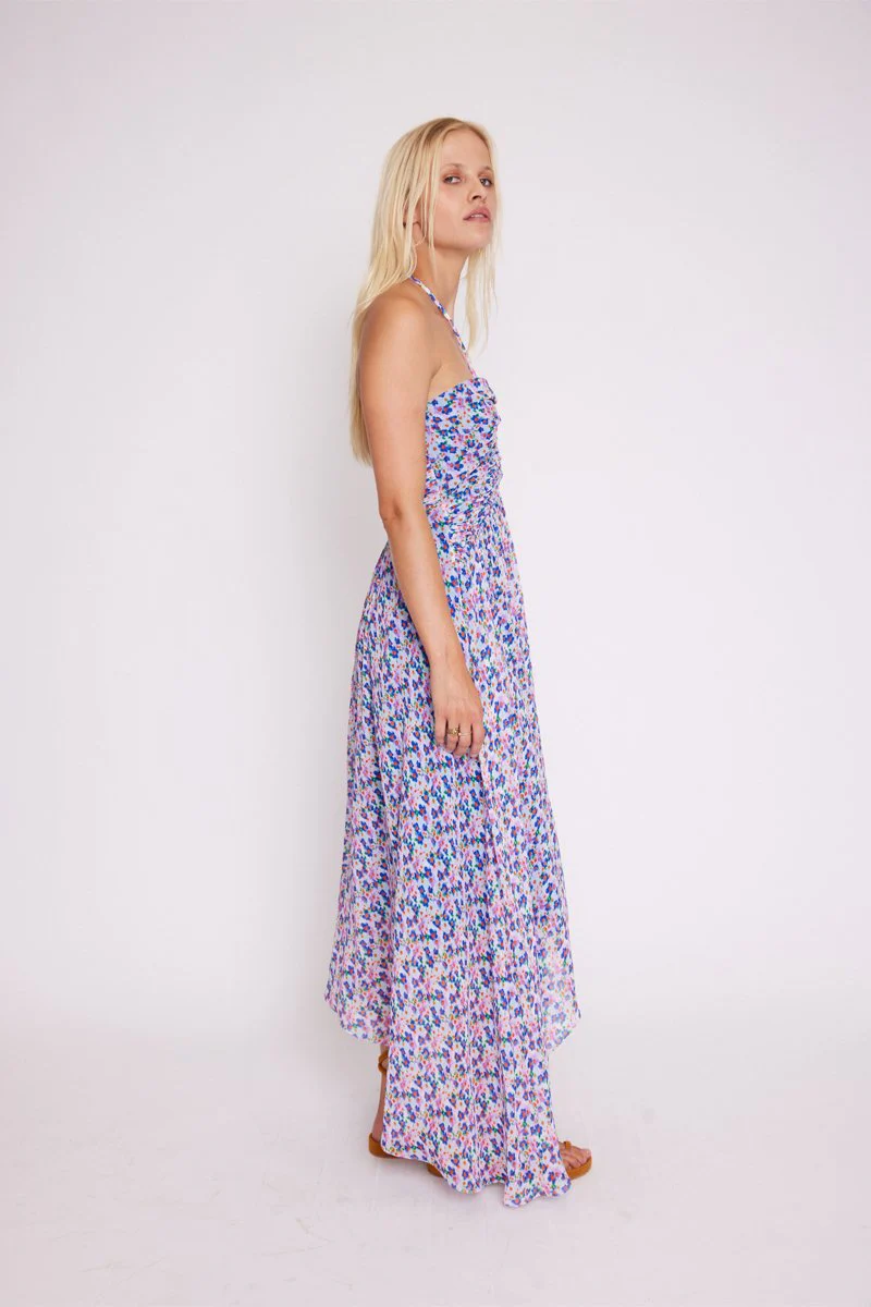 Robe Longue Avec Cordon Au Cou - Microflowersprint - Image 3