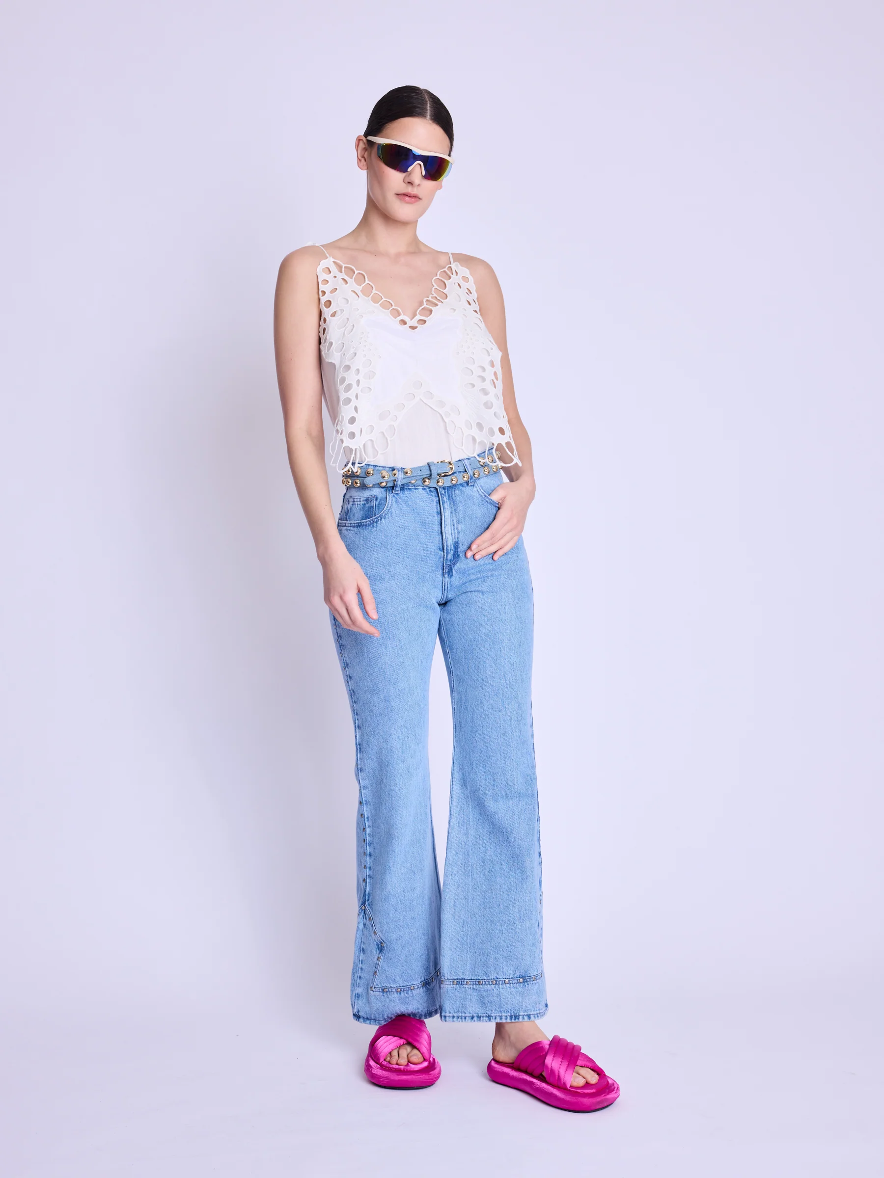 Top Avec Broderie Papillon - Off-White - Image 3