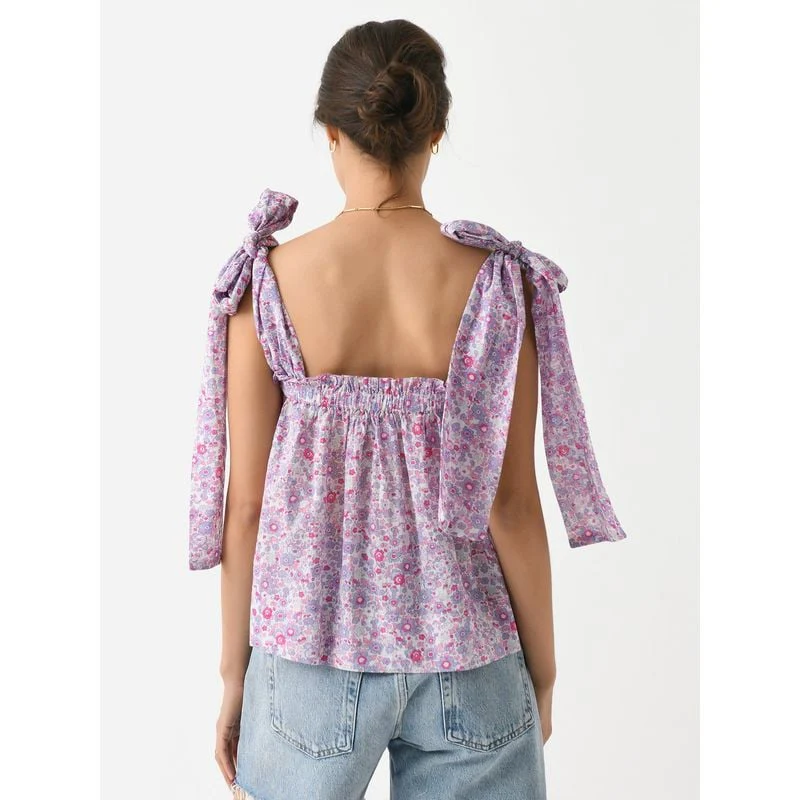 Top Sans Manche Avec Nœuds - Pink-Liberty-Print - Image 2