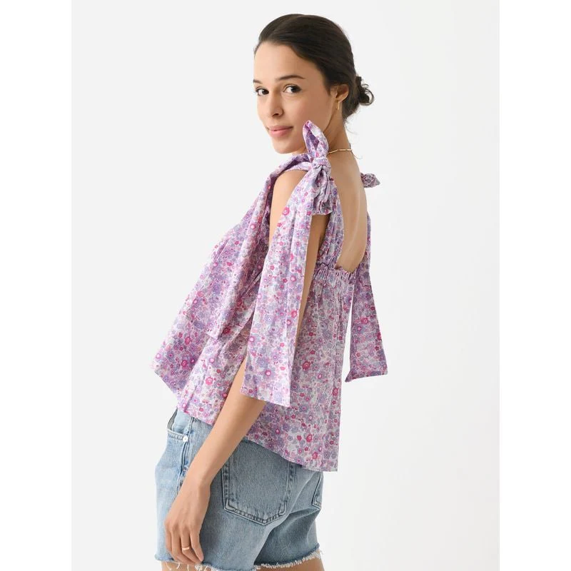 Top Sans Manche Avec Nœuds - Pink-Liberty-Print - Image 3
