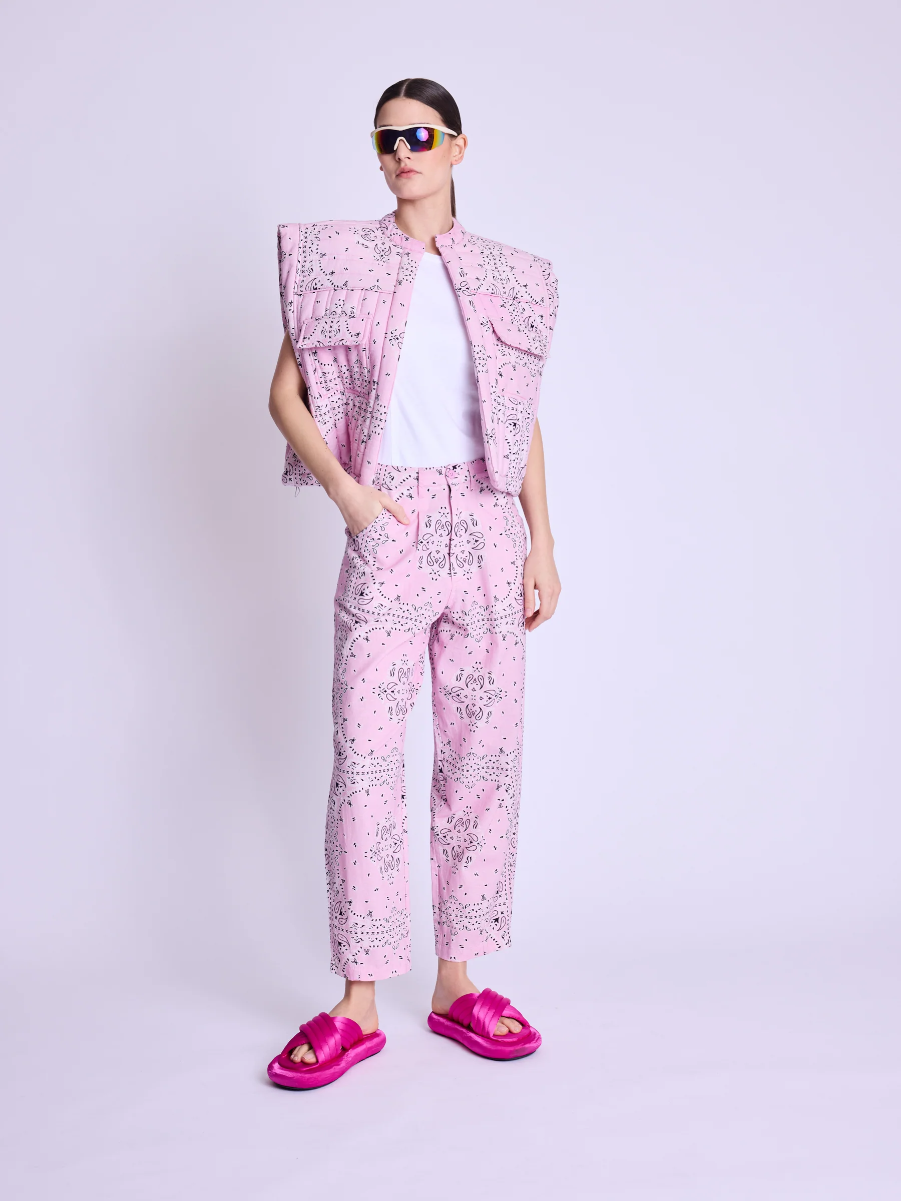 Veste Forme Carre - Pink-Bandana-Print - Image 2