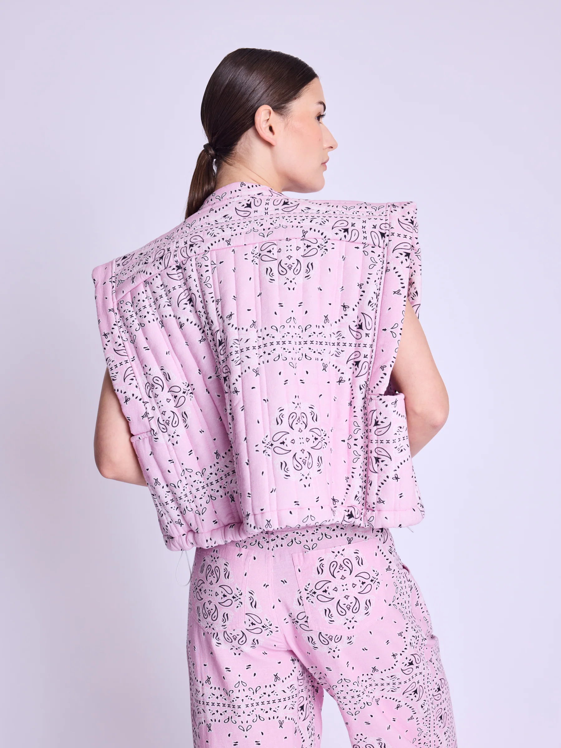 Veste Forme Carre - Pink-Bandana-Print - Image 4