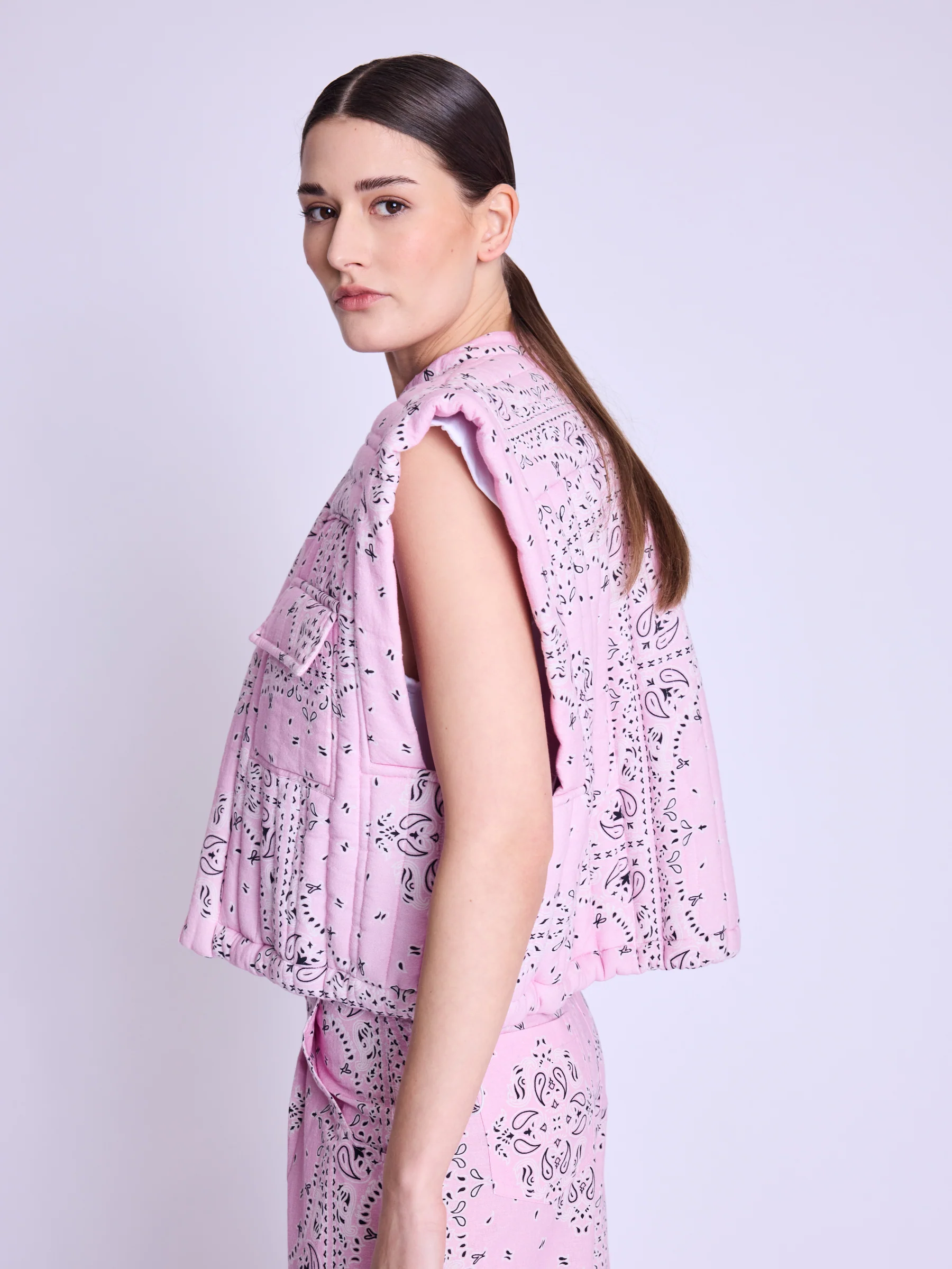 Veste Forme Carre - Pink-Bandana-Print - Image 5