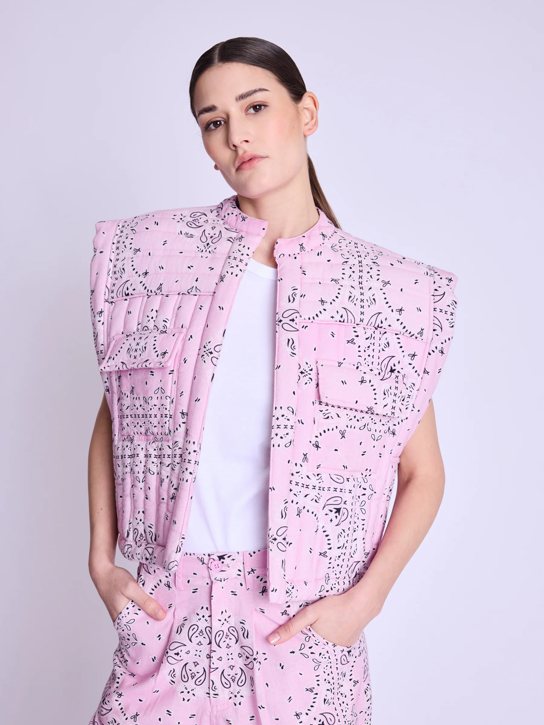 Veste Forme Carre - Pink-Bandana-Print - Image 6