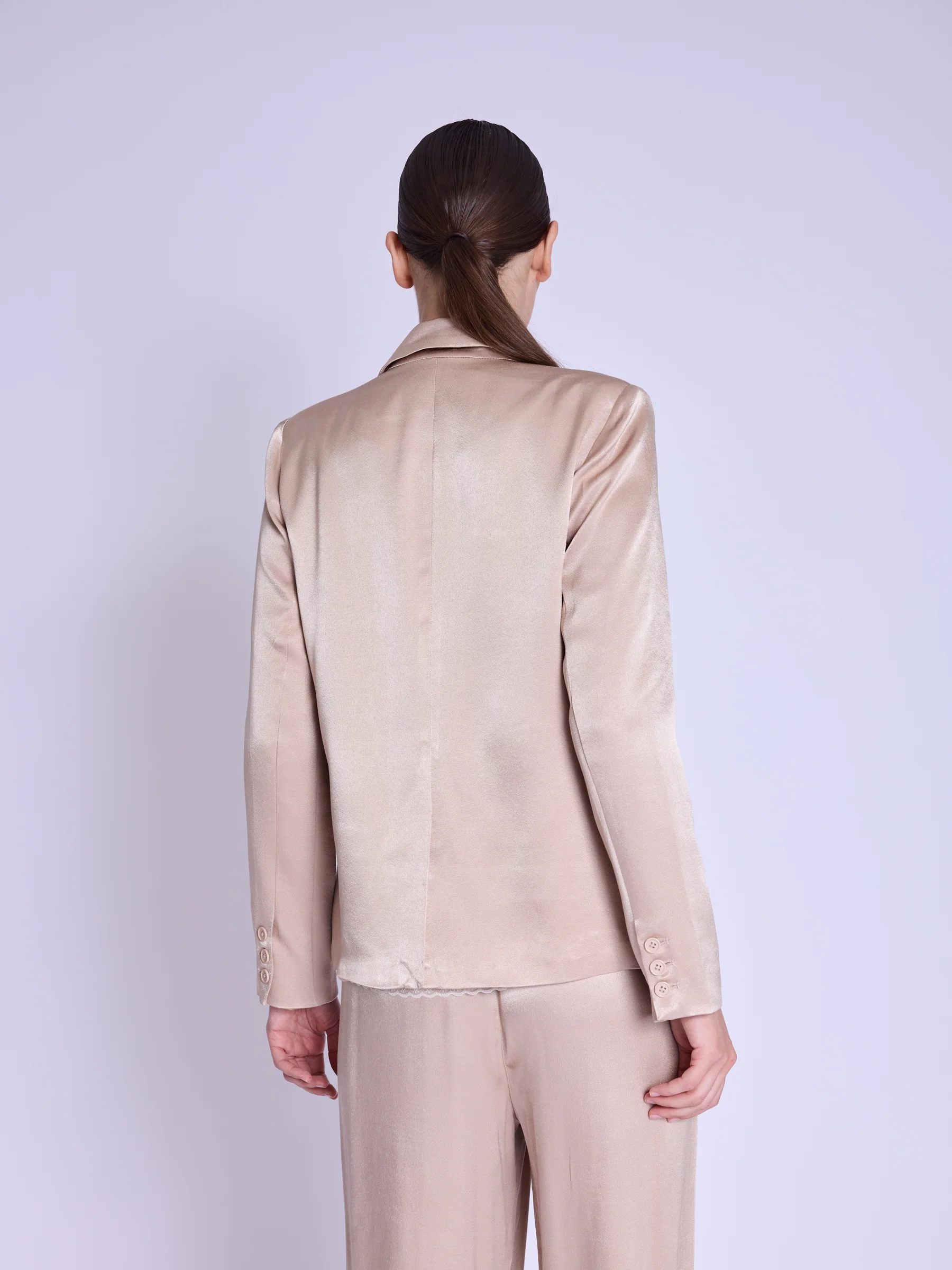 Veste Tailleur Satinee - Camel - Image 2