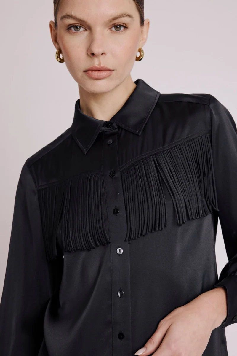 Chemise Frange Poitrine - Black - Image 4