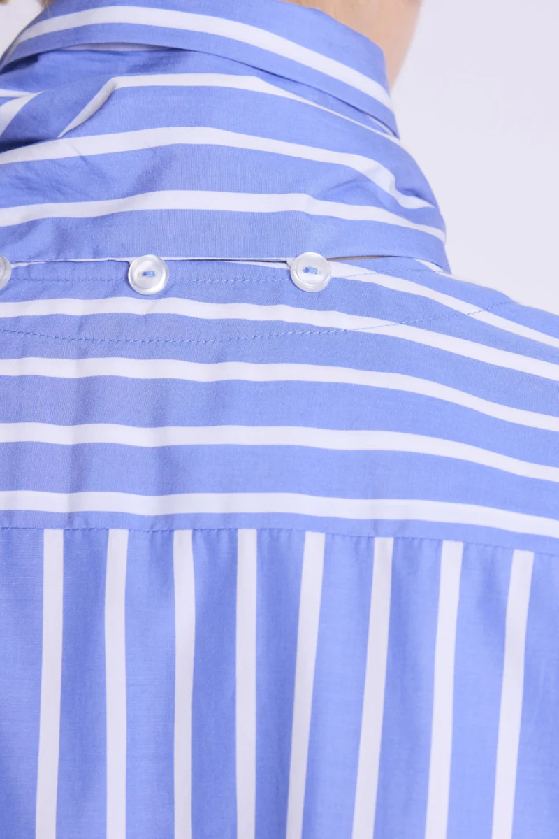 Chemise Rayee Col Amovible - Blue - Image 4