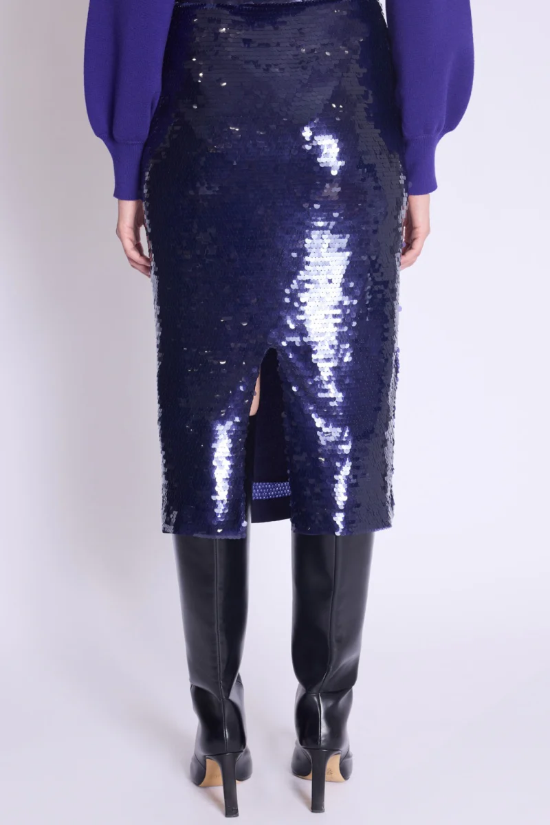 Jupe Longue A Sequins - Purple - Image 2
