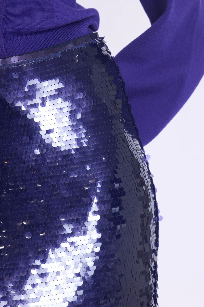 Jupe Longue A Sequins - Purple - Image 5