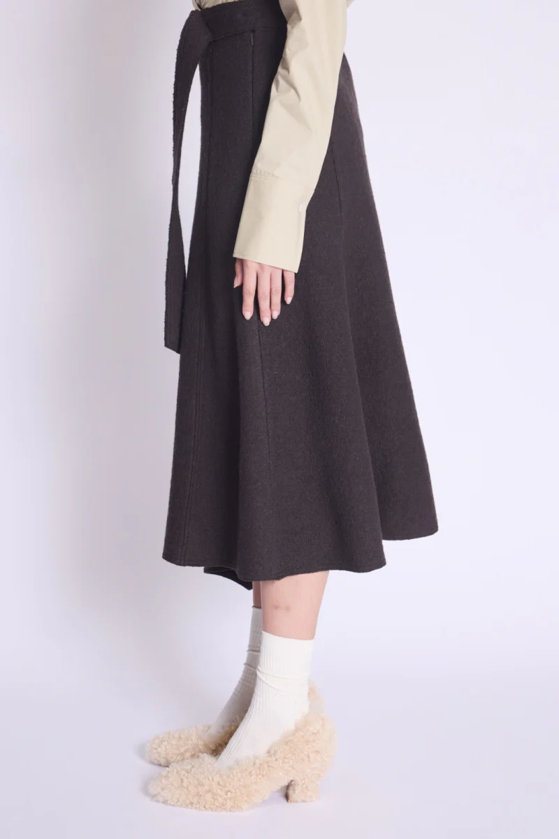 Jupe Midi Trapeze - Brown - Image 3