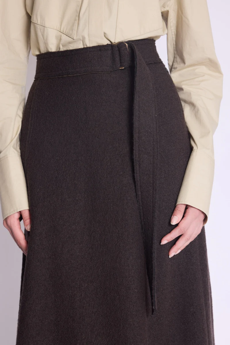 Jupe Midi Trapeze - Brown - Image 4