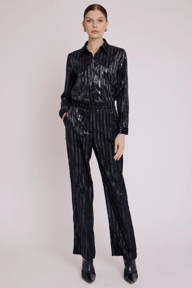 Pantalon Droit Imprimé - Black - Image 4