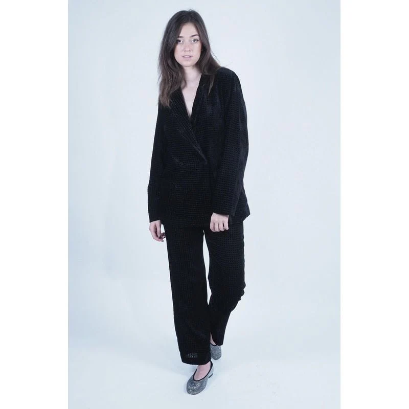 Pantalon Droit Imprimé - Stripe Burnout Noir - Image 4