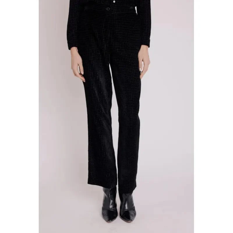 Pantalon Droit Imprimé - Stripe Burnout Noir - Image 5