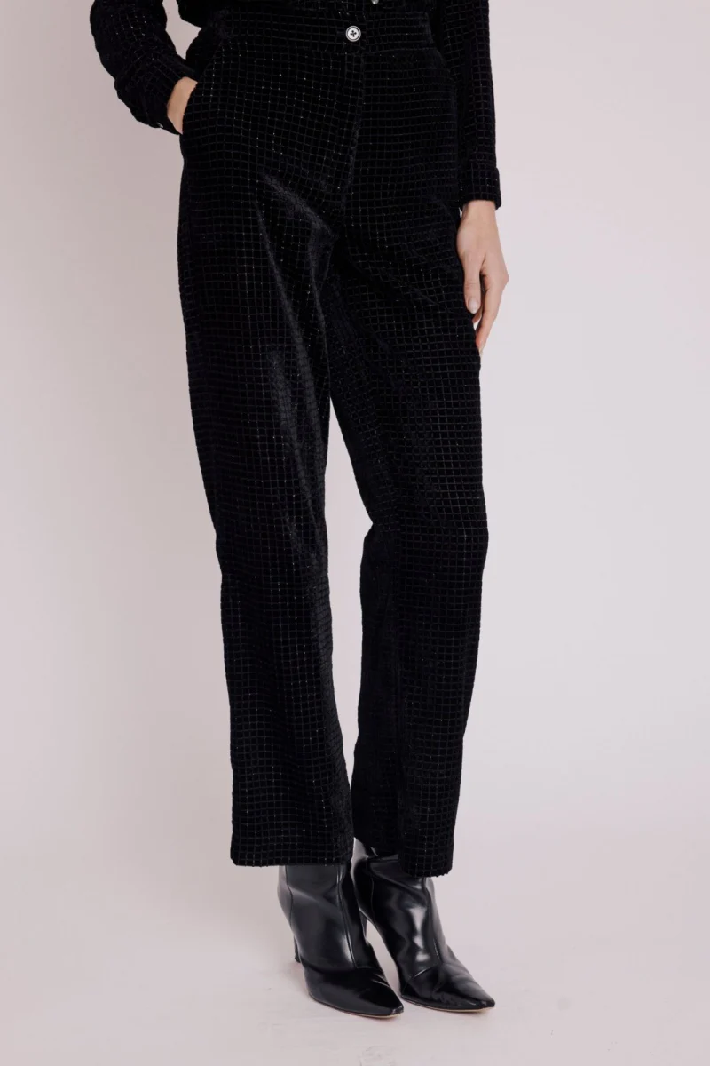 Pantalon Droit Imprimé - Black - Image 4