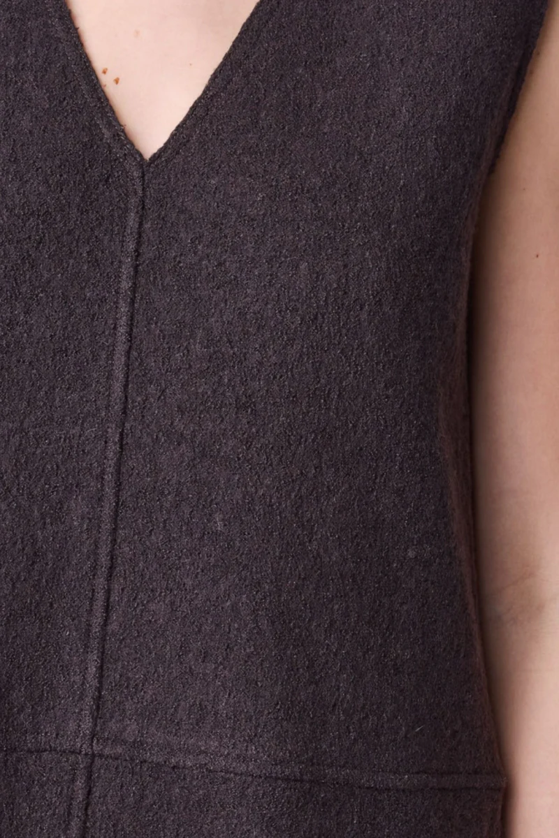 Robe Longue Sans Manches Col V - Brown - Image 5