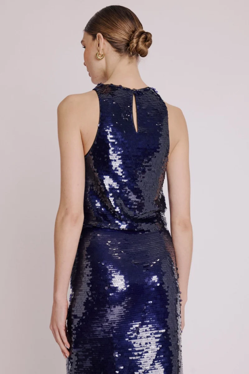 Top Sans Manche A Sequins - Purple - Image 2