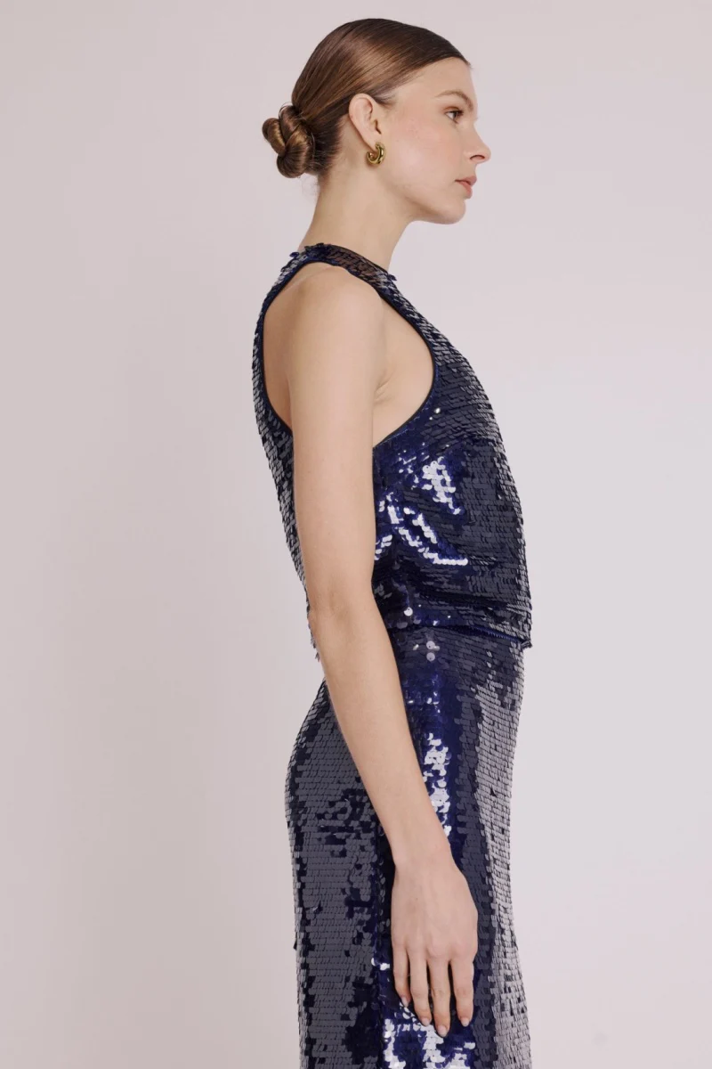 Top Sans Manche A Sequins - Purple - Image 3