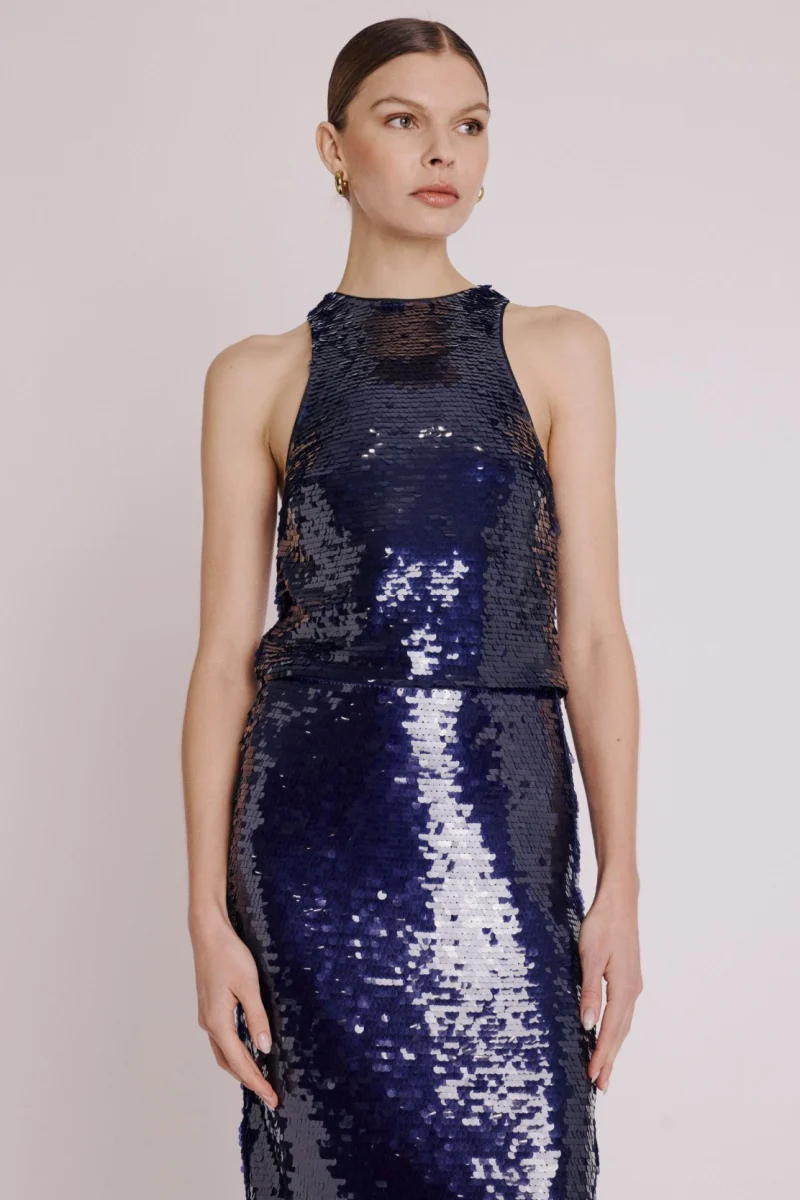 Top Sans Manche A Sequins - Purple - Image 4