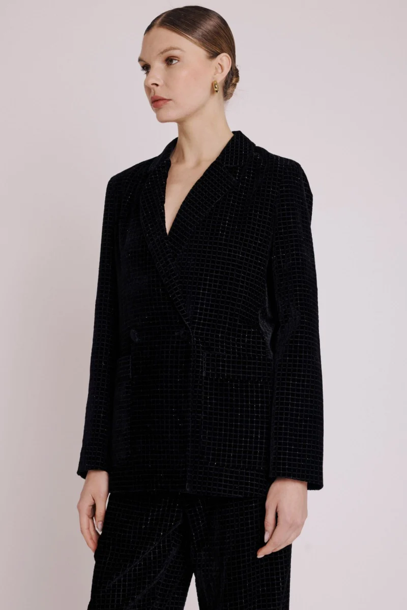 Blazer Simpriméle Droit Poche - Squareburnoutblack - Image 3