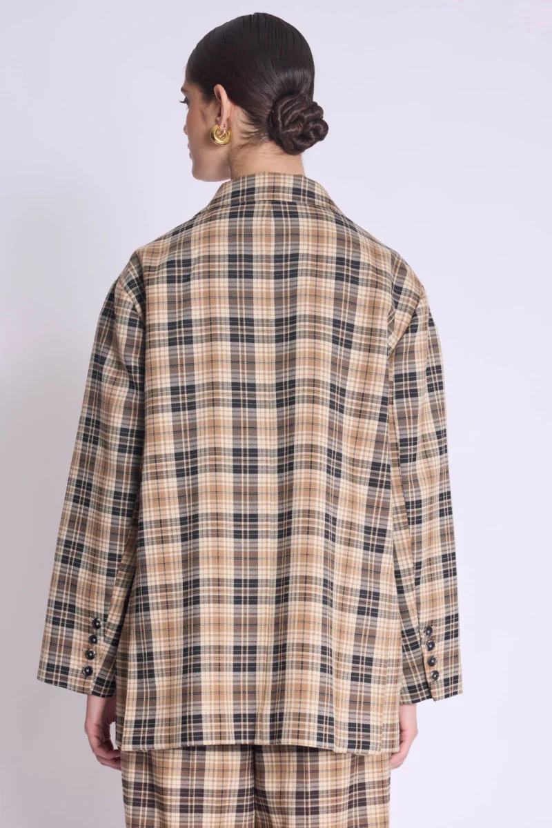 Blazer Simpriméle Oversized - Check Lurex Print - Image 2