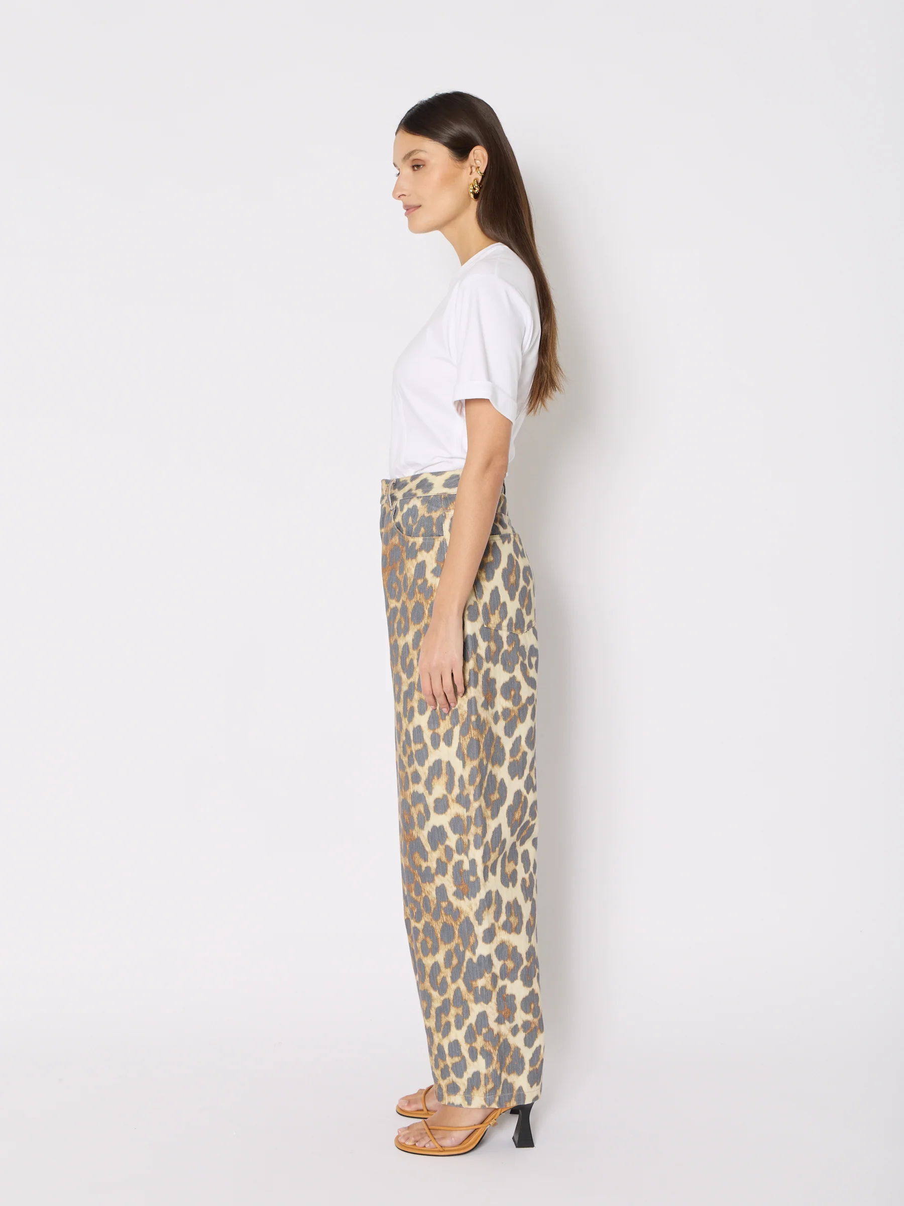 Jean Wide Leg Imprime - Leopard - Image 5